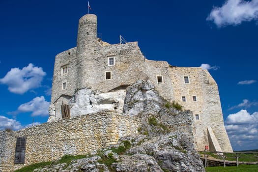 Ruins of medieval castle Mirow -  Eagle's Nest Trail in Bobolice in Poland