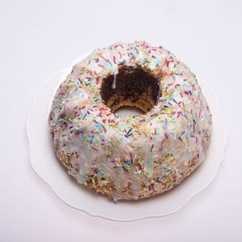 Traditional Ukrainian Easter Cake Kulich or Orthodox Christian Easter Bread.