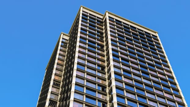 office tower skyscraper building city workplace financial success commercial corporation glass and concrete 3D illsutration