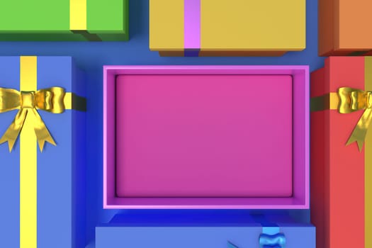 3d  illustration of the gift box for the new year holidays and Christmas