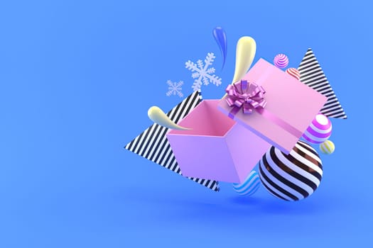 3d  illustration of the gift box for the new year holidays and Christmas