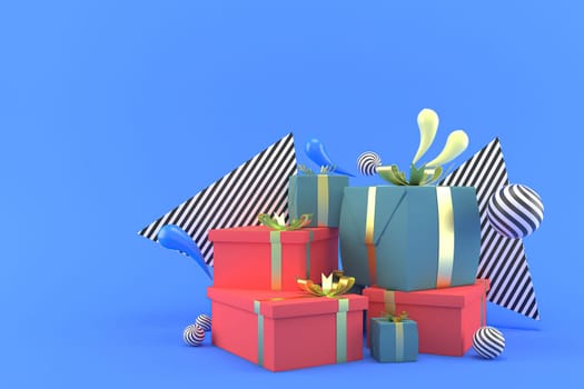 3d  illustration of the gift box for the new year holidays and Christmas