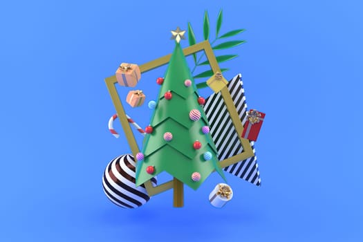 3d illustration for new year holidays and Christmas