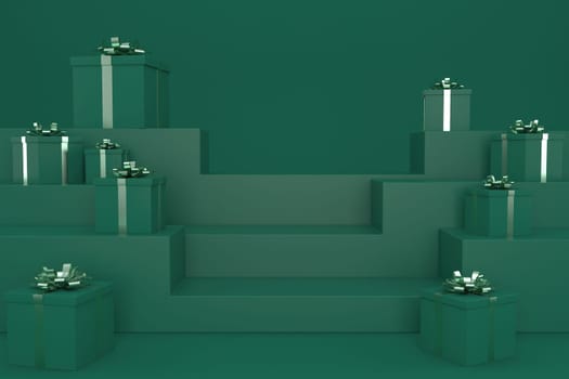 3d  illustration of the gift box for the new year holidays and Christmas