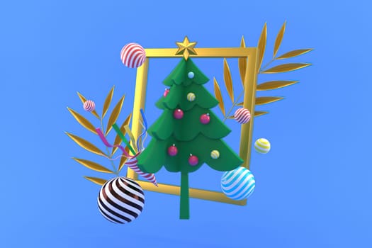 3d illustration for new year holidays and Christmas
