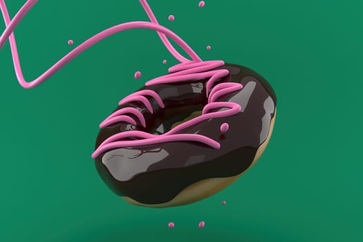 3d illustration of donut sweets For the holidays, New Year and Christmas.