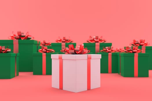 3d  illustration of the gift box for the new year holidays and Christmas