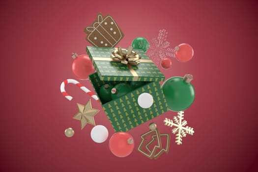 3d illustration for new year holidays and Christmas