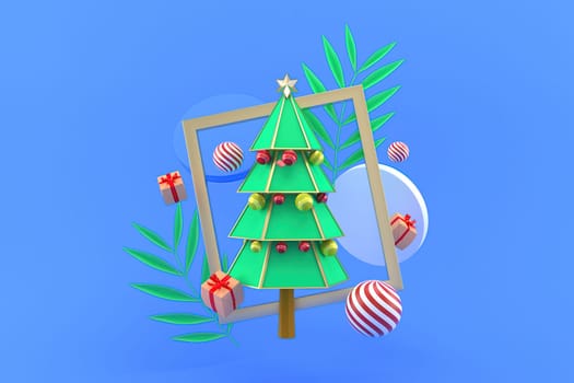 3d illustration for new year holidays and Christmas