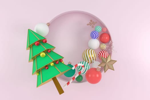 3d illustration for new year holidays and Christmas