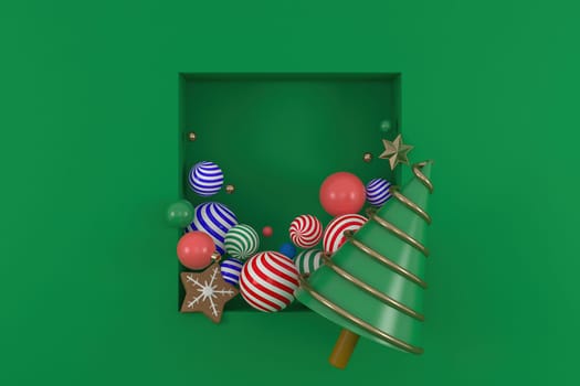 3d illustration for new year holidays and Christmas