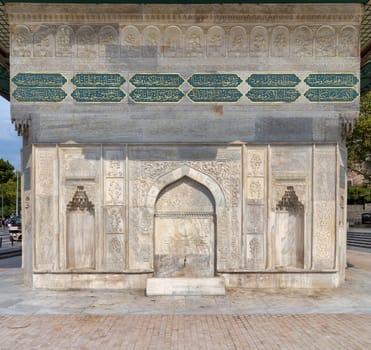 Kilic Ali Pasha Fountain, Kilic Ali Pasa Cesme, or Tophane fountain, an 18th century public water fountain, or Sabil, built by Ottoman sultan Mahmud I, suited at Beyoglu District, Istanbul, Turkey