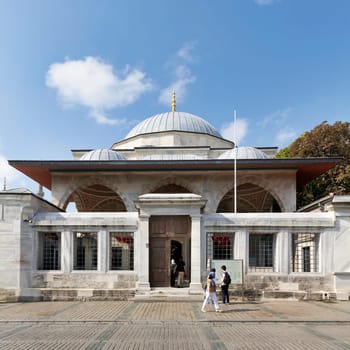 Istanbul, Turkey - August 30, 2022: Tomb of Sultan Ahmed The First, located near the Blue Mosque