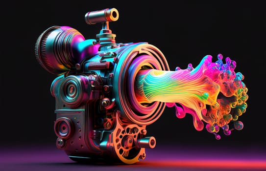 Colourful Si-Fi Ray Gun Generative AI Illustration