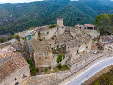Romanesque style Talamanca castle. In the 18th century it was dismantled and converted into a fortified mansion. Bages Barcelona, Catalonia, Spain The year 967 is mentioned for the first time.