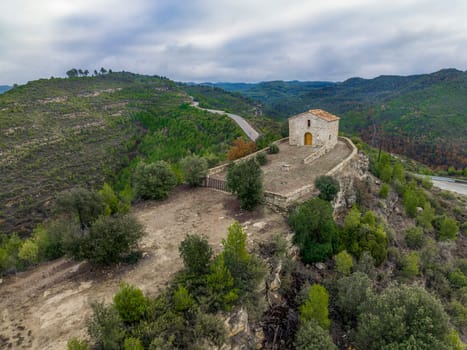 Chapel of Santa Magdalena Talamanca Spain, restoration of the original from the 13th century with a humble style that follows the traditional plan of a crown by a semicircular apse.