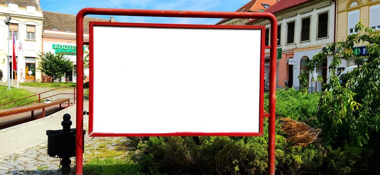 Sremska Mitrovica, Serbia, July 1, 2020. A blank urban advertising billboard with copy space ready for your design or concept. the inscription Pharmacy Jankovic.