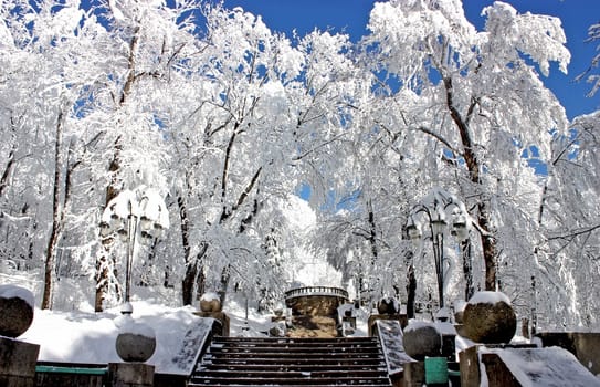 Resort park in Zheleznovodsk,Northern Caucasus..