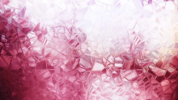 Embossed glass background. Corrugated glass pink monochrome. Refraction of light in a bumpy transparent surface under backlight. The play of highlights. Black red pink areas. Abstract background.