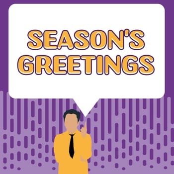Hand writing sign Season's Greetings, Conceptual photo Used as an expression of goodwill during festivities