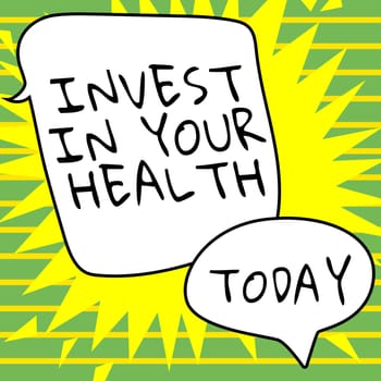 Handwriting text Invest In Your Health, Business concept Live a Healthy Lifestyle Quality Food for Wellness