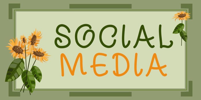 Conceptual display Social Media, Word Written on Online communication channel Networking Microblogging