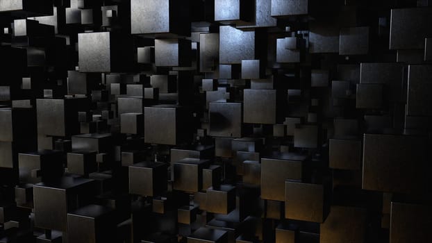 Black cubes. Computer generated 3d render