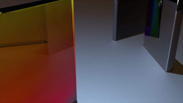 Square translucent glass blocks. Computer generated 3d render