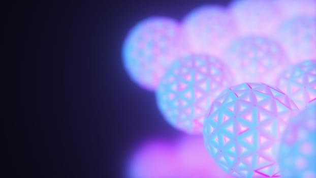 Neon spheres. Computer generated 3d render