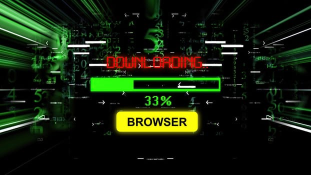 Browser download progress bar on the screen