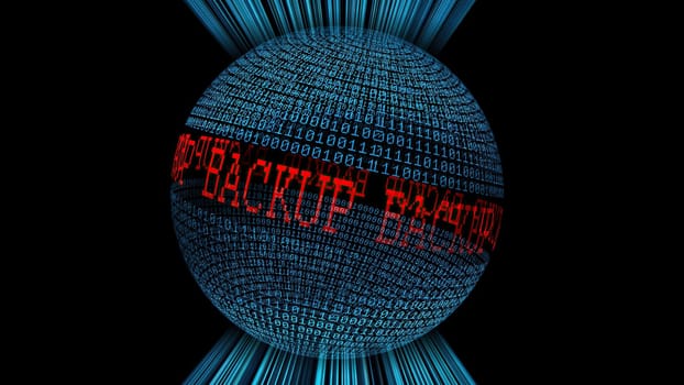 Back up binary data sphere concept