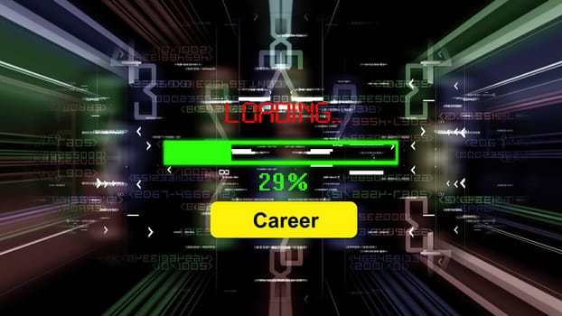 Career loading  progress bar on the screen