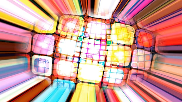 Colorful pixels on rotating sphere