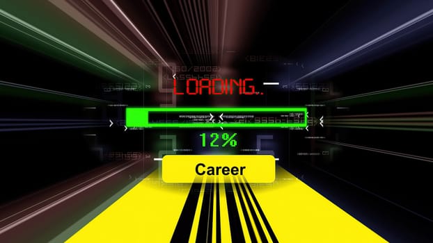 Career loading  progress bar on the screen