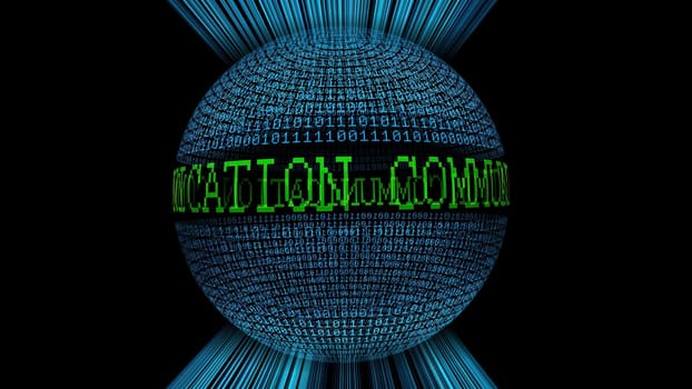 Communication and binary data sphere concept