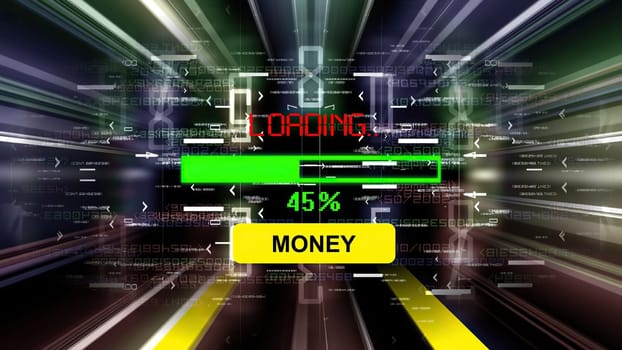 Money loading  progress bar on the screen,Money loading  progress bar on the screen