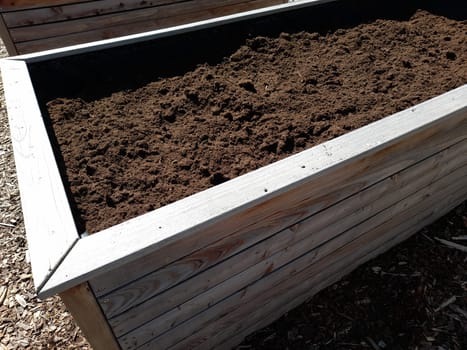 Raised bed replenished with fresh garden soil