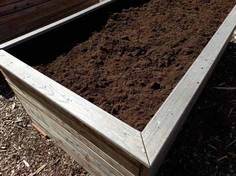 Raised bed replenished with fresh garden soil