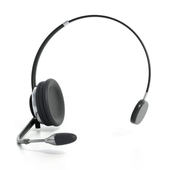 Call center headset isolated on white background. 3D illustration.