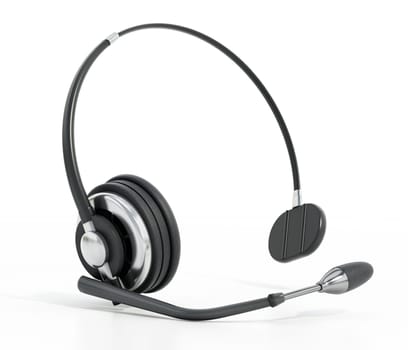 Call center headset isolated on white background. 3D illustration.