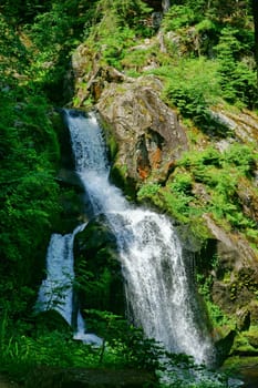 A natural spectacle of a special kind in the Black Forest,the highest waterfalls Germany in Triberg