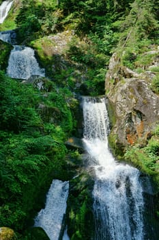 A natural spectacle of a special kind in the Black Forest,the highest waterfalls Germany in Triberg