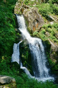 A natural spectacle of a special kind in the Black Forest,the highest waterfalls Germany in Triberg