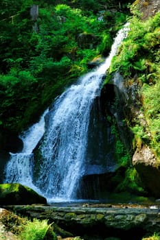 A natural spectacle of a special kind in the Black Forest,the highest waterfalls Germany in Triberg