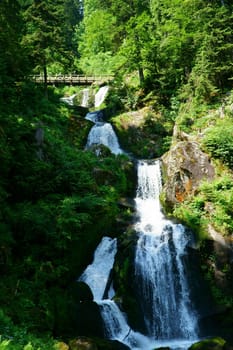 A natural spectacle of a special kind in the Black Forest,the highest waterfalls Germany in Triberg