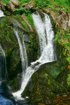 A natural spectacle of a special kind in the Black Forest,the highest waterfalls Germany in Triberg
