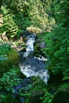 A natural spectacle of a special kind in the Black Forest,the highest waterfalls Germany in Triberg