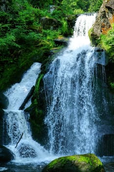 A natural spectacle of a special kind in the Black Forest,the highest waterfalls Germany in Triberg