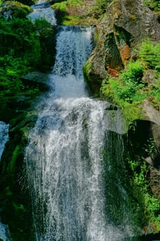 A natural spectacle of a special kind in the Black Forest,the highest waterfalls Germany in Triberg