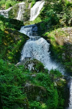 A natural spectacle of a special kind in the Black Forest,the highest waterfalls Germany in Triberg